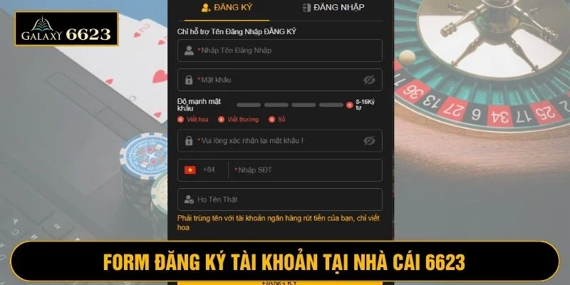 Biểu mẫu đăng ký 6623 được hệ thống cung cấp