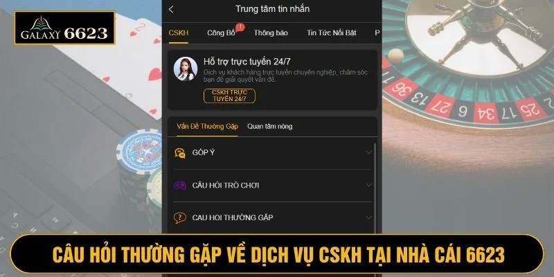 Câu hỏi về dịch vụ CSKH tại nền tảng giải trí 6623
