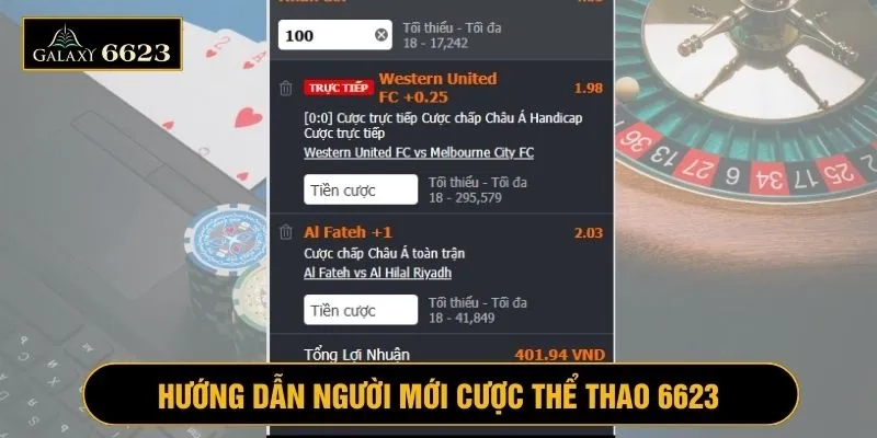 Truy cập và đặt cược thể thao 6623 kiếm lời ngay